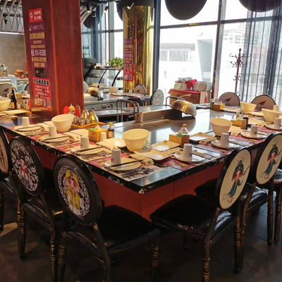 Αγορά 7-10 καθίσματα ορθογώνιο τραπέζι Grill Teppanyaki από ανοξείδωτο χάλυβα ηλεκτρονική κατασκευή