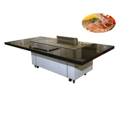 Αγορά Stainless Steel 304 Teppanyaki Grill Table with 500*380mm Heating Area and Customized Color for Commercial Restaurants ηλεκτρονική κατασκευή