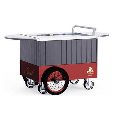 Κόκκινο Mobile Teppanyaki Grill 16 ιντσών προσαρμοσμένα τροχούς Ελεύθερη κίνηση Υλικό τροφίμων Hibachi Grill Table