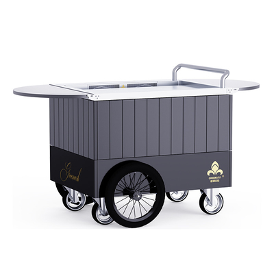 μαύρο Mobile Teppanyaki Grill ανθεκτικό για πάνω από 20 χρόνια Τροφικό επίπεδο επιφάνειας Hibachi Grill Table