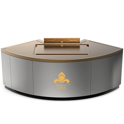 Σχήμα ανεμιστήρα Copper Teppanyaki Table Table Table μπορεί να προσαρμοστεί σε μέγεθος και μέθοδο εξάτμισης καπνού (ανάλογα με τις ανάγκες)hibachi grill