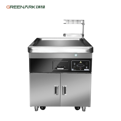 Εμπορικός πίνακας σχαρών Teppanyaki κουζινών πολυσύνθετος κινητός με το διπλό φούρνο