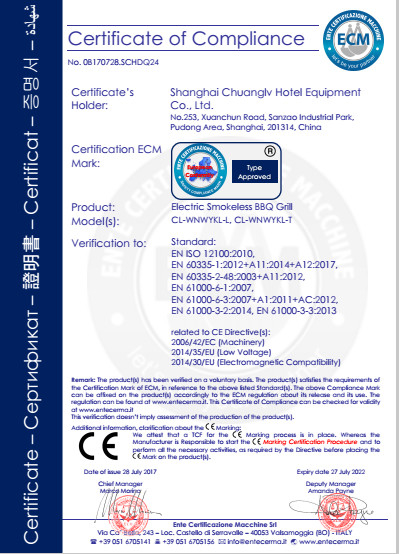 Κίνα Shanghai Chuanglv Catering Equipment Co., Ltd Πιστοποιήσεις